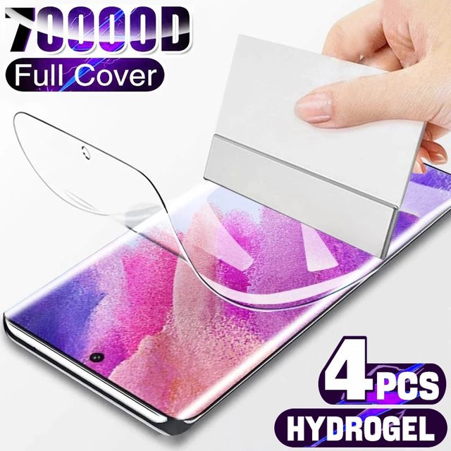 4er-Pack Hydrogel Displayfolie für Samsung Galaxy S23 S24 S25 Ultra Plus FE A14 A23 A34 A54 S10 S20 S21 Transparent Vollabdeckung - Bild 1