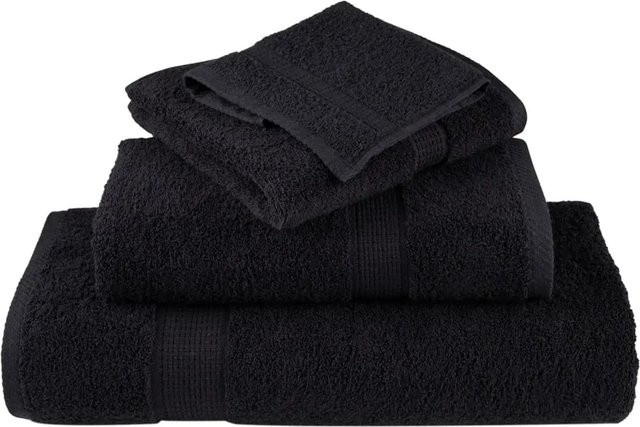 vidaXL Premium-Handtücher SOLUND, 4er-Set, Schwarz, Baumwolle, 600 g/m², B: 50 cm, L: 100 cm - Bild 1