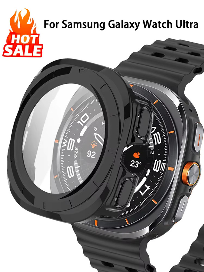 Samsung Glas+Hülle für Galaxy Watch Ultra 47mm, Silikon, Schwarz - Bild 7