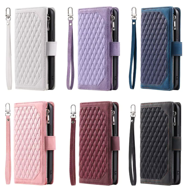 Xiaomi Leder Flip Wallet Cover mit Gitter-Reißverschluss-Tasche für Redmi Note 15 14 13 12 11 Pro Plus und Redmi 15C 15 A5 14C 13C 12C - Bild 4