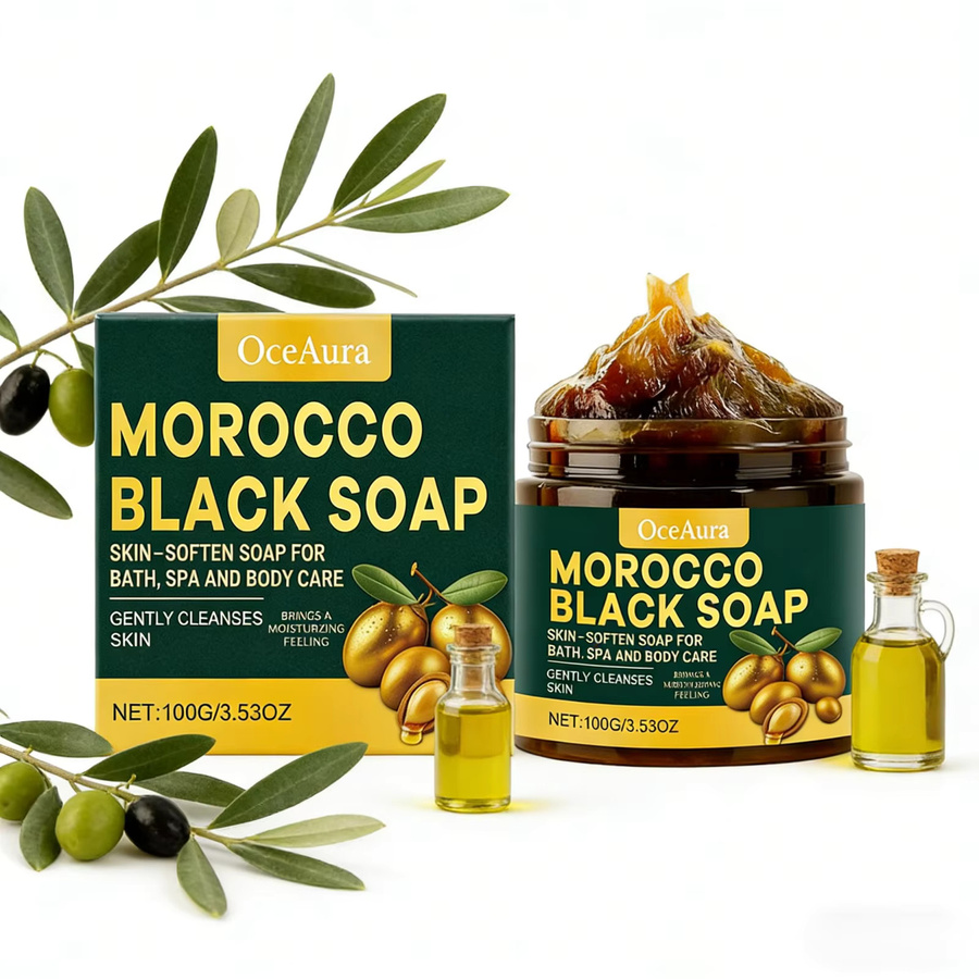 OceAura Marokkanische Schwarze Seife, 100g, Unisex, Körperpflege - Bild 5