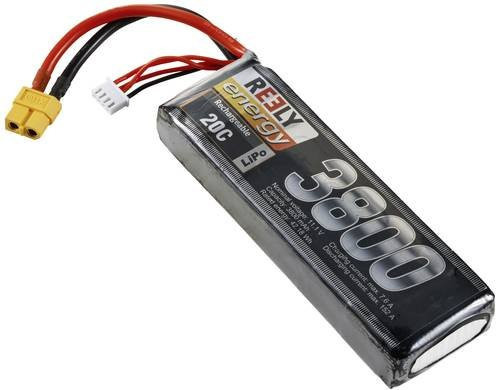 Reely LiPo Modellbau-Akkupack 11.1V 3800 mAh 3S 20C Softcase mit XT60 Anschluss in Schwarz - Bild 1
