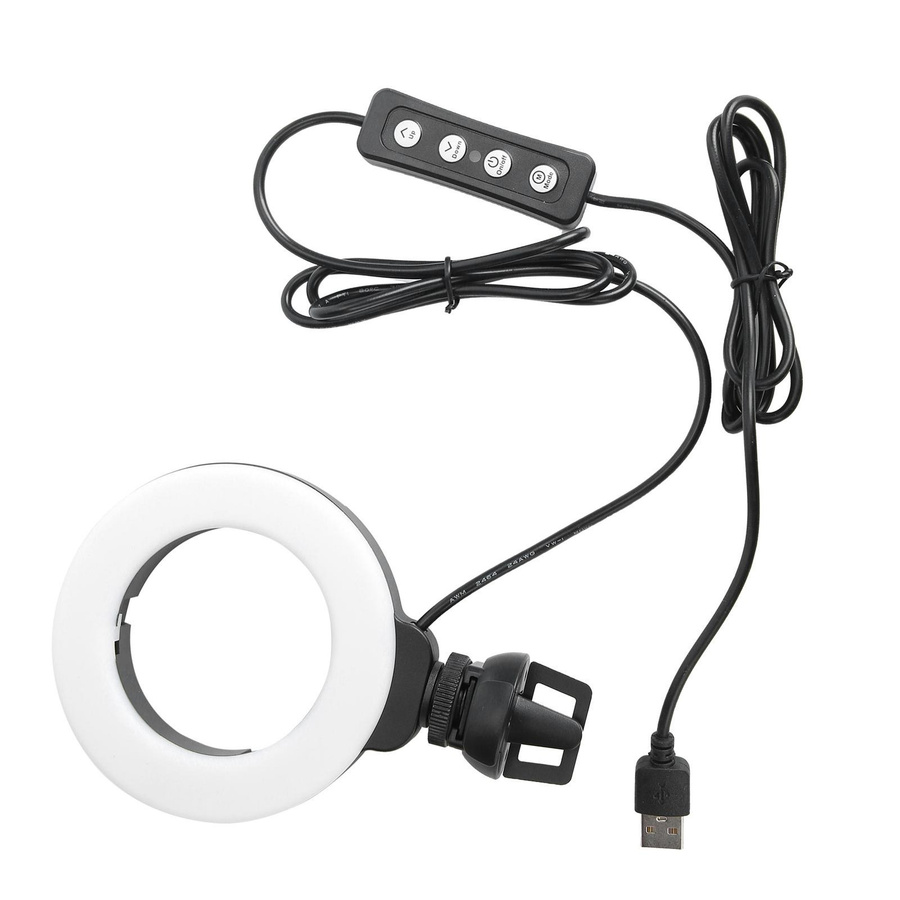 Shoemst 4-Zoll LED-Ringlicht dimmbares Selfie-Fülllicht mit Clip für Laptop und Tablet-PC - Bild 2