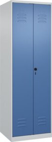 C+P PSA Doppel-Spind Classic PLUS mit 2 Abteilen, grau und blau, Stahl, B/T/H: 60 x 50 x 185 cm - Bild 1
