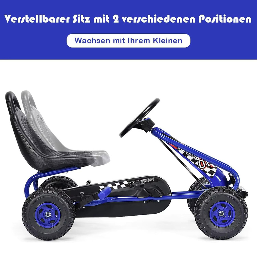 GOFLAME Go-Kart, Tretauto, mit verstellbarem Sitz, mit Handbremse, ab 3 Jahre - Bild 2