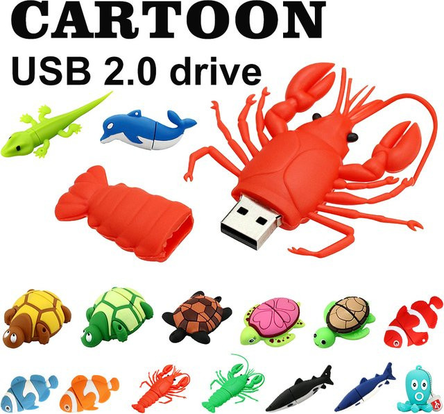 Niedlicher Schildkröte USB-Stick mit Unterwassertier-Design, USB-A Flash Drive mit verschiedenen Speicherkapazitäten - Bild 1