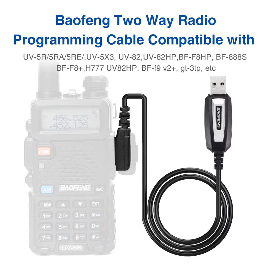 Baofeng USB-Programmierkabel mit Treiber-CD in Schwarz für UV-5R, BF-888S, 5rh, UV-21 Pro, Quan Sheng UV-K5 und UV-K6 Walkie Talkies - Bild 2