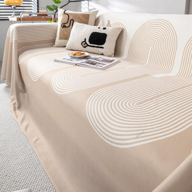 Wenxuan All-Inclusive Sofabezug aus atmungsaktivem Polyester, beige, B/B: 180 x 180 cm - Bild 1