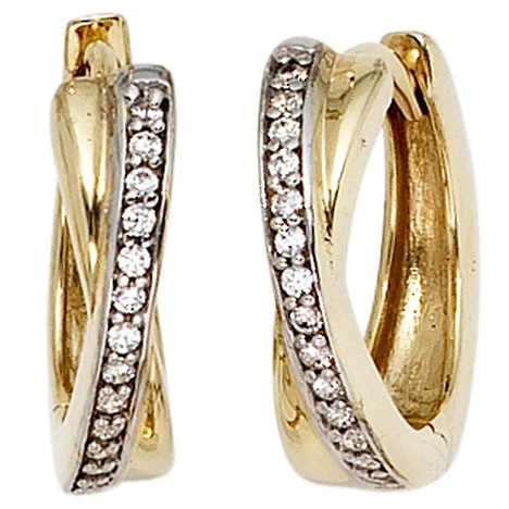 Colfem Creolen 333 Gelbgold, bicolor, Zirkonia - Bild 1