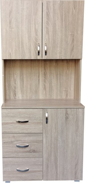 HTI-Living Küchenschrank Sonoma Blanca in Weiß und Beige mit Schranktüren, Höhe: 180 cm, Breite: 80 cm, Tiefe: 3 cm - Bild 1
