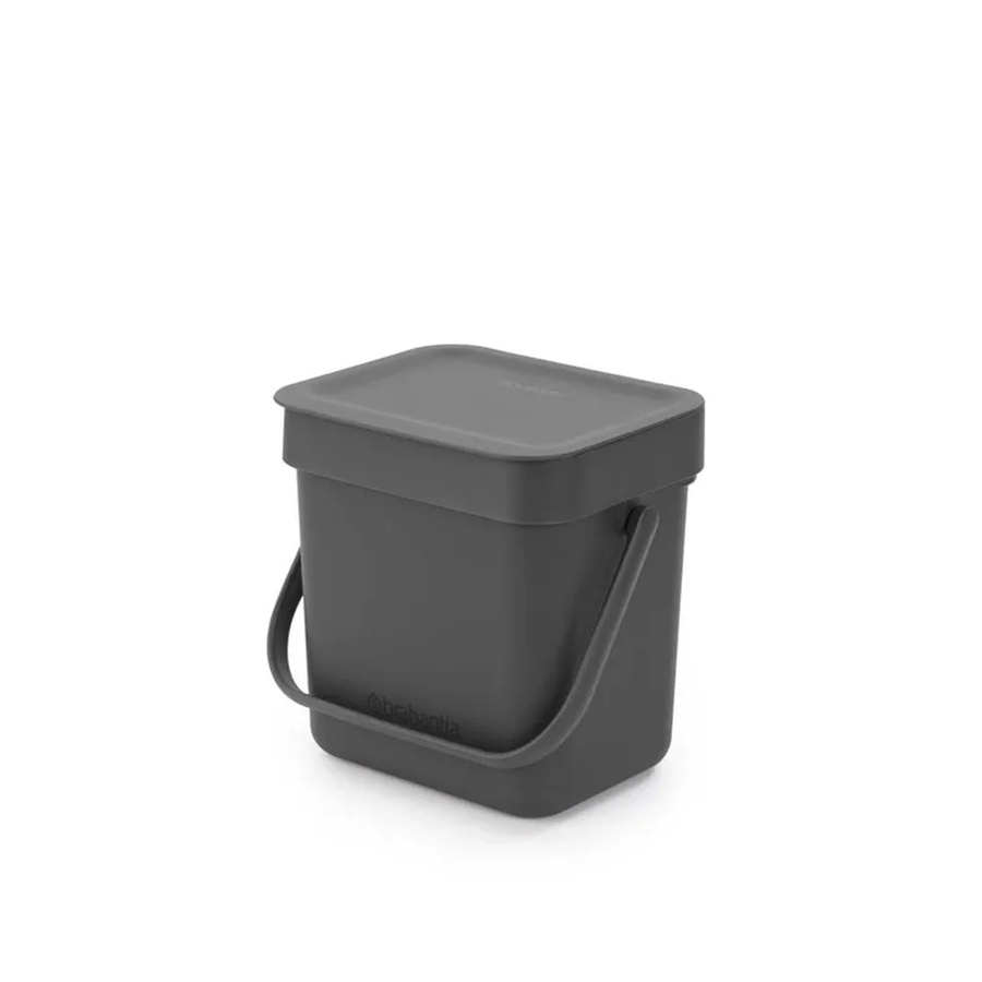 PROREGAL Abfallsammler mit Stay Open Deckel, 3 Liter, Kunststoff, Dunkelgrau, H x B x T: 17,4 x 18,8 x 13,9 cm - Bild 2