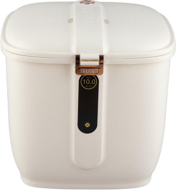CosyHome Reislagerbehälter aus Kunststoff, luftdicht und auslaufsicher, Getreidespender für 10kg, Grün und Cremeweiß - Bild 1