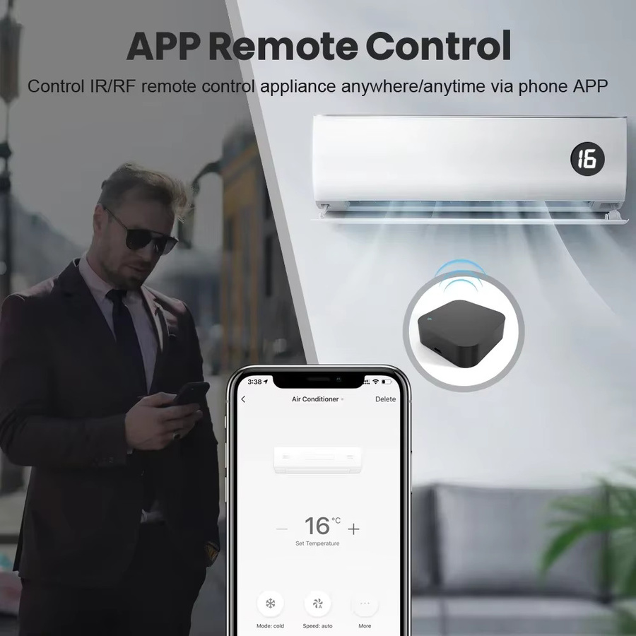 Tuya Smart IR Fernbedienung WiFi RF433 RF315 für Klimaanlage und Smart Home in Schwarz - Bild 2