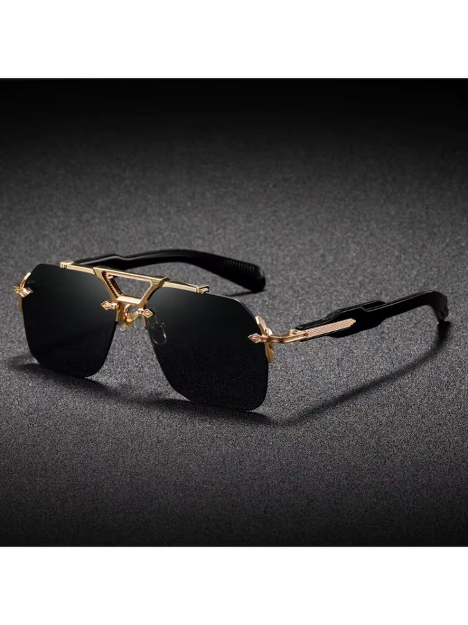 Strautina Sonnenbrille, randlos, quadratisch, Metall, schwarz, Unisex - Bild 2