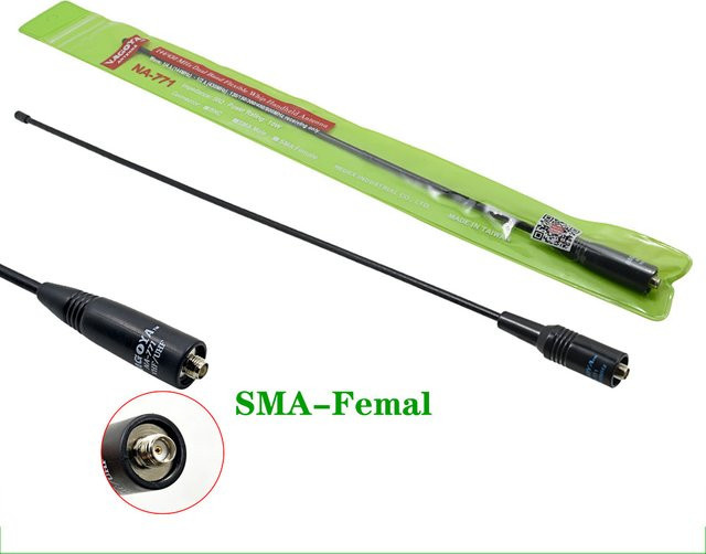 Baofeng NA-771 SMA-F Dualband-Antenne 144/430MHz in Schwarz für Walkie-Talkies wie UV-5R, BF-888S und BF-1909 - Bild 1