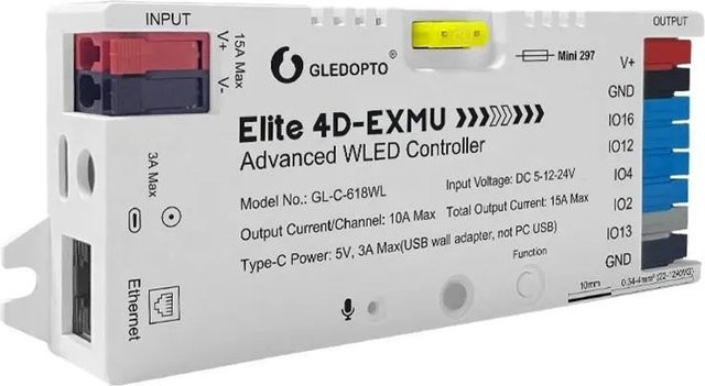 GLEDOPTO WLED Controller GL-C-618WL Elite Advanced 4-Kanal mit Ethernet und WiFi für RGBIC und White Lichtsteuerung - Bild 1