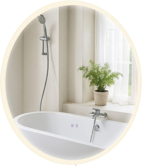 DELUKE Badspiegel LINZ 80 Wandspiegel aus Klarglas in Transparent, B/H: 80 x 80 cm, Tiefe: 3,5 cm - Bild 1