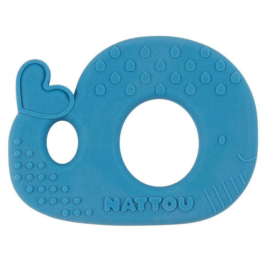 Nattou Silikon-Beißring Wal in Infinity Blue, BPA-frei - Bild 1