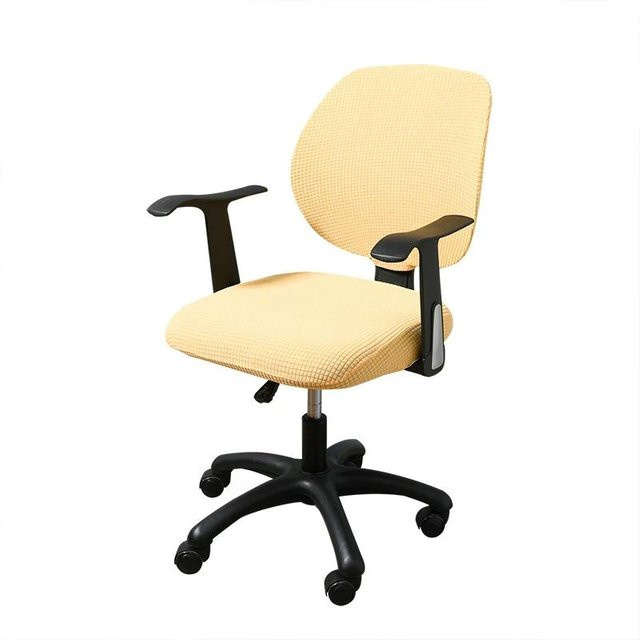 Yiran Furniture 2-teiliges Set Wasserdichte Bürostuhlhusse für Drehstühle in Gelb - Bild 1