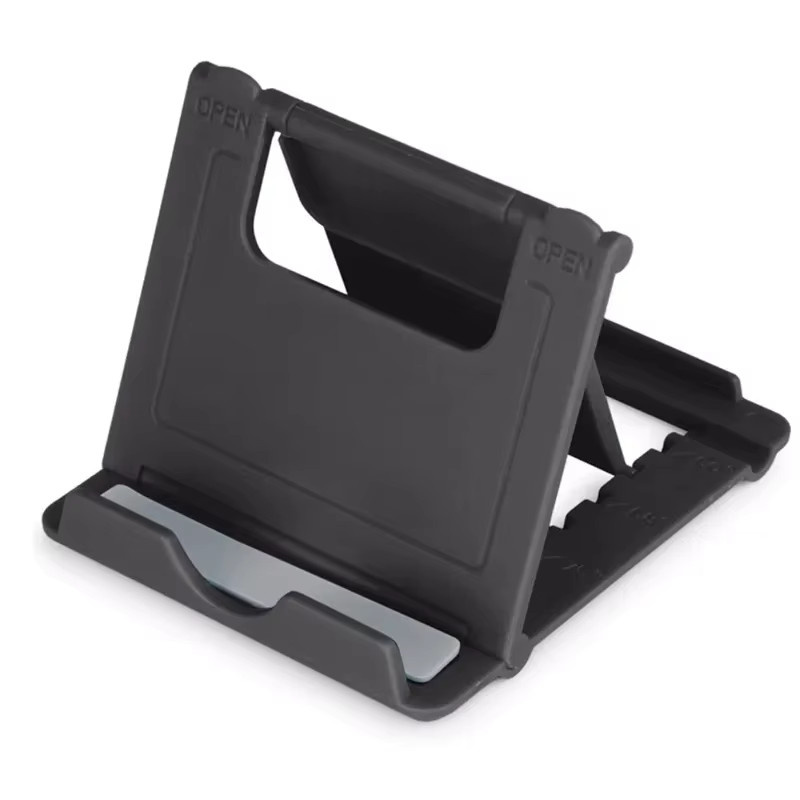 Universeller faltbarer Smartphone-Halter und Desktop-Ständer für iPad, iPhone, Samsung, Xiaomi und Huawei, Farbe: Schwarz - Bild 2