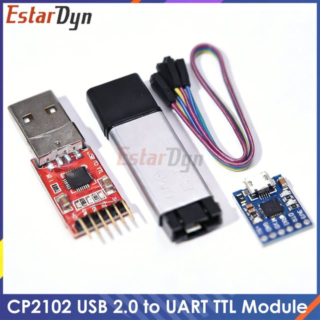 Estardyn CP2102 USB zu TTL Adaptermodul 5V 3.3V 5PIN für serielle Kommunikation und Programmierung von STC ESP8266 ESP32 - Bild 1