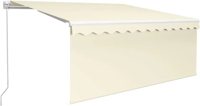 Furnicato Markise manuell einziehbar mit Rollo aus Aluminium und Polyester in Creme, B: 300 cm, H: 250 cm - Bild 1