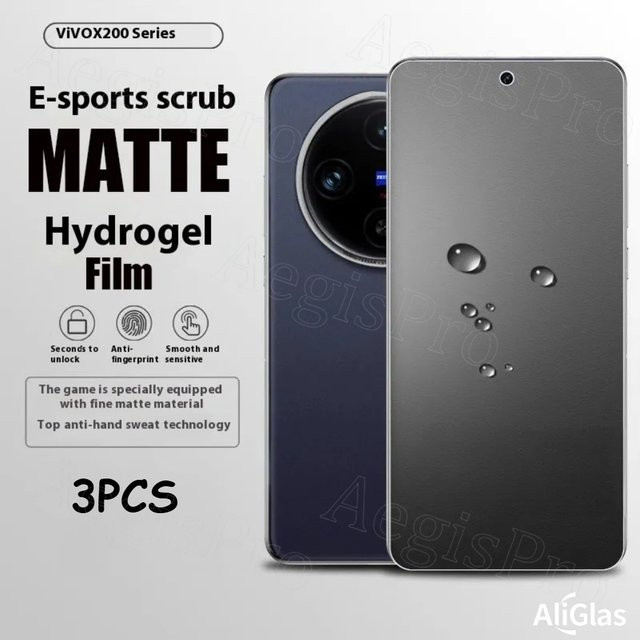 3er-Set Matte Hydrogel Displayschutzfolien für VIVO X200, X100 Pro und X100, Transparent, Wasserbeständig und Kratzfest - Bild 1