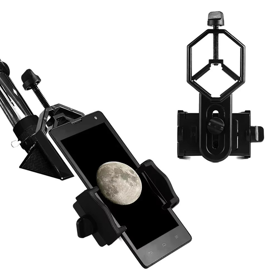 VIKEFON Universal Handy Ständer Adapter Clip in Schwarz zur Montage an Fernglas, Monokular, Spektiv und Teleskop - Bild 3