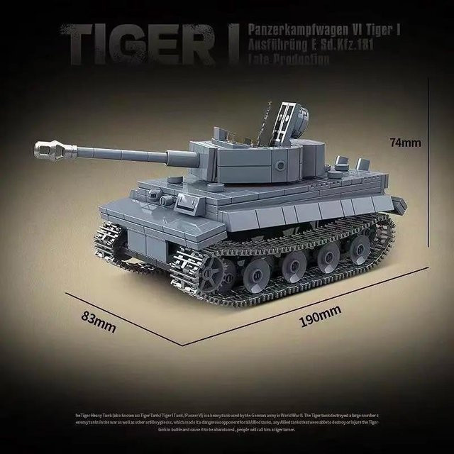 Tiger I Schwerer Panzer Bausteine, Montagemodell, ab 14 Jahren - Bild 1