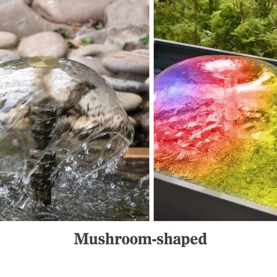 MUCIAKIE Messing Brunnendüse in Pilzform als Wasserspray Sprinkler für Garten, Hof und Teich in Gold oder Silber - Bild 3