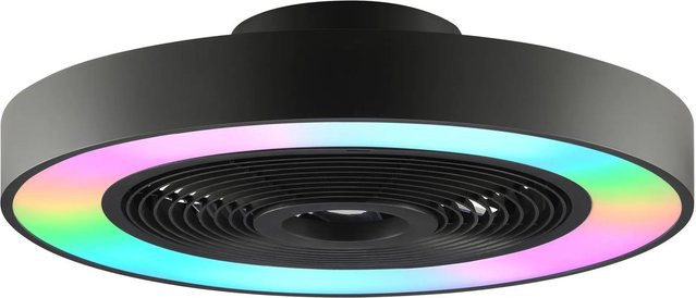 Brilliant LED-Deckenleuchte Catania mit Ventilator in Schwarz, dimmbar mit Fernbedienung und RGBIC-Effekten, Durchmesser: 48,6 cm - Bild 1