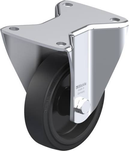 Blickle Bockrolle BH-POEV 125XR-3 aus verzinktem Stahl und Kunststoff, Farbe Schwarz/Silber, Rad-Durchmesser: 125 mm, Tragfähigkeit: 250 kg - Bild 1