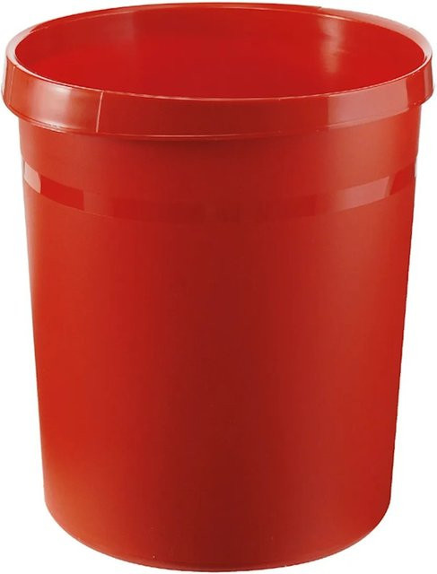PROREGAL Klassischer Runder Papierkorb aus Kunststoff, Rot, H: 35 cm, Ø: 31,2 cm, 18 Liter - Bild 1