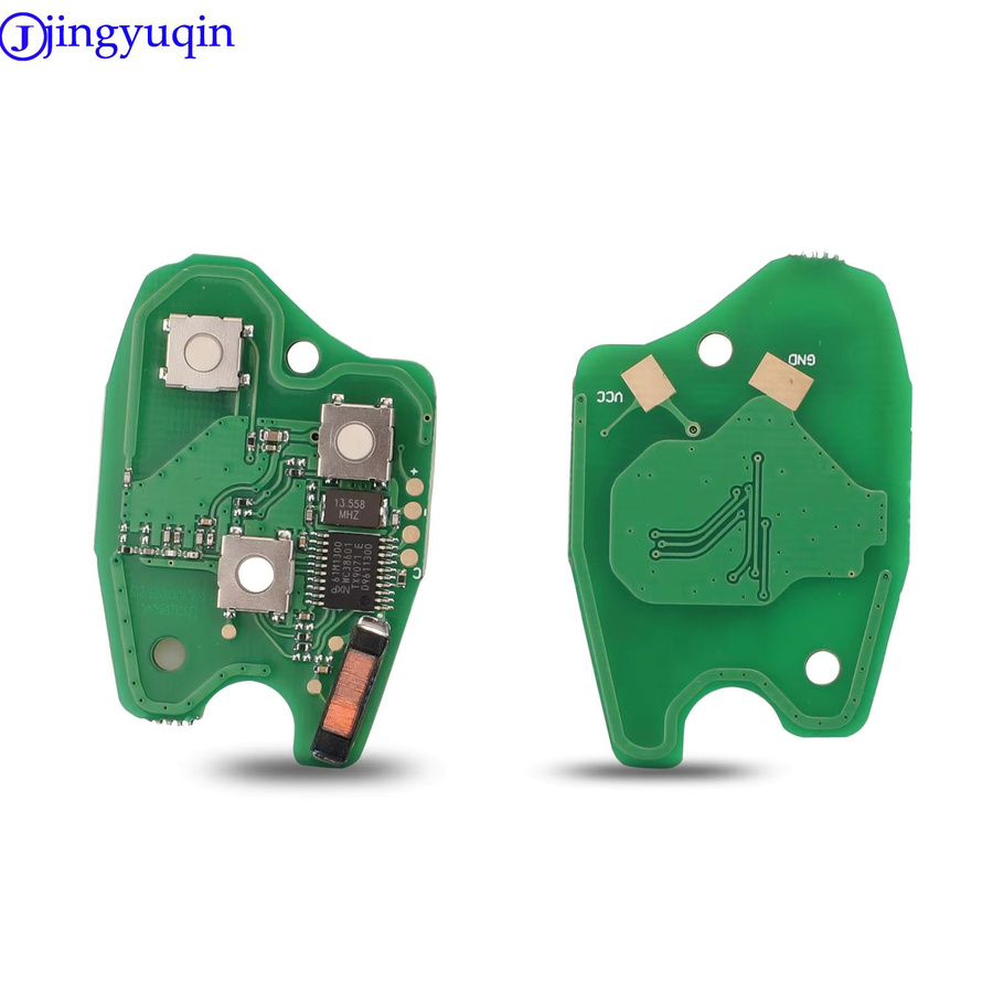 Jingyuqin Auto Fernbedienung Gehäuse für Renault Clio Scenic Kangoo Megane mit 2 Tasten, Chip PCF7952E, 434MHz, Schwarz - Bild 2