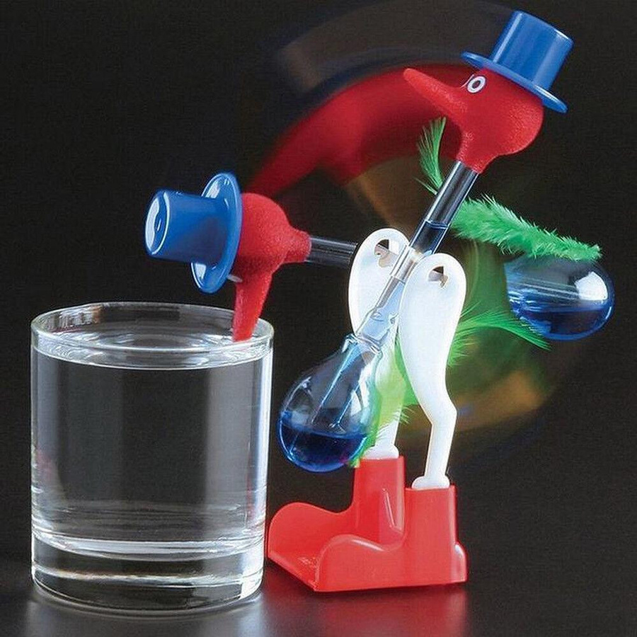 StellarSips Retro Trinkvogel Ente rot aus Glas und Kunststoff - Bild 2
