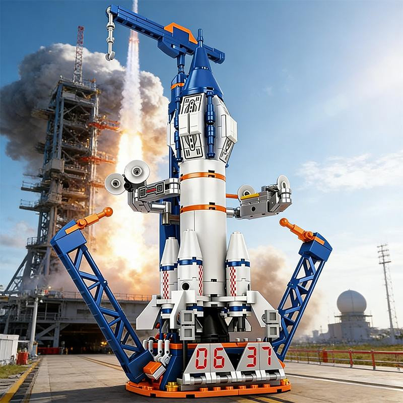 Linyi toy Weltraumforschung Rakete Startzentrum Moderne Gebäude ab 3 Jahren - Bild 3