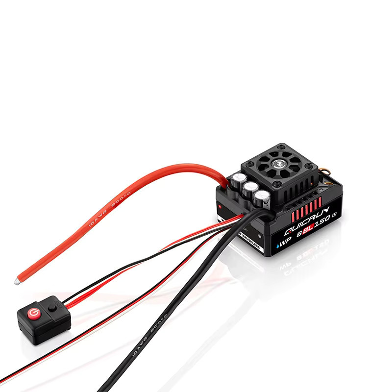 Hobbywing QuicRun WP8 BL150 G2 wasserdichter sensorloser bürstenloser Regler für 1/8 RC Truck in Schwarz - Bild 2
