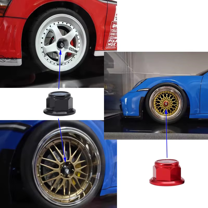 Creapart M3/M4 Aluminium Legierung Flansch Nylon Einsatz Kontermutter, 10-teiliges Set, mit Anti-skid Gummi ring - Bild 2
