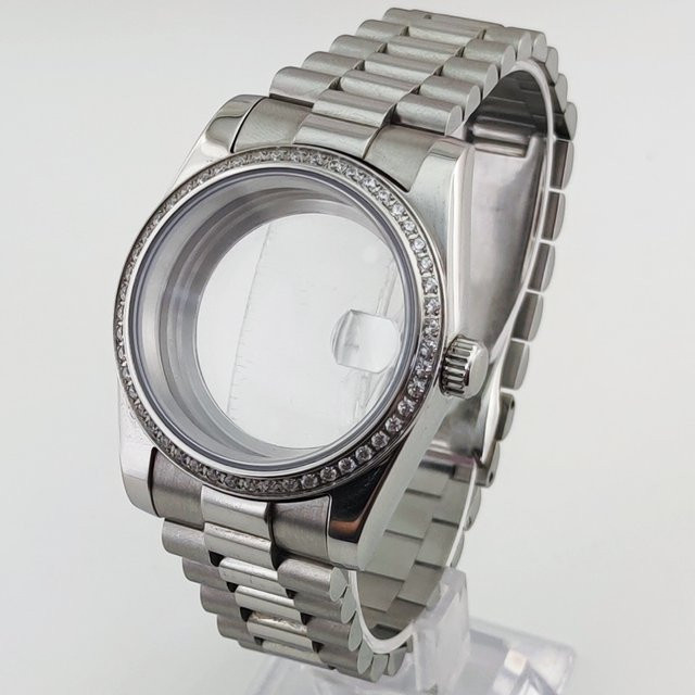 RICHUS Uhrengehäuse Edelstahl, Silber, Diamant, 36 mm/39 mm, Unisex - Bild 1