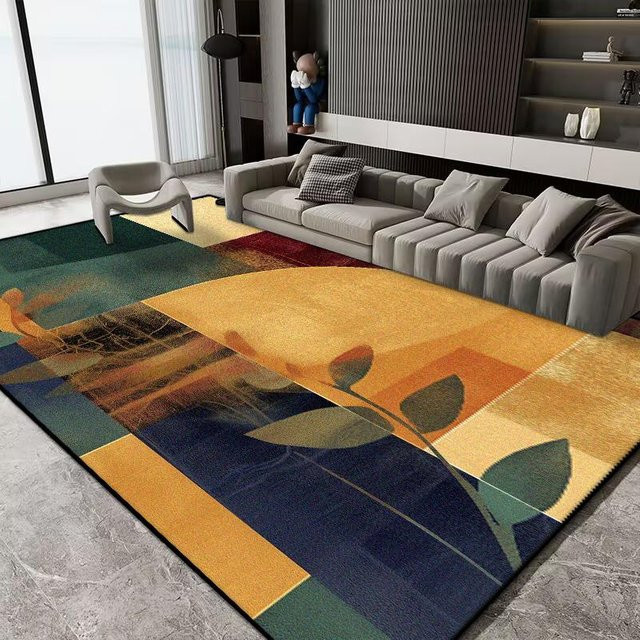 Karpetti Kurzflor Samtteppich in Multicolour, Waschbare Wohnzimmerteppiche im modernen Floral-Design, B: 200 cm, T: 230 cm - Bild 1