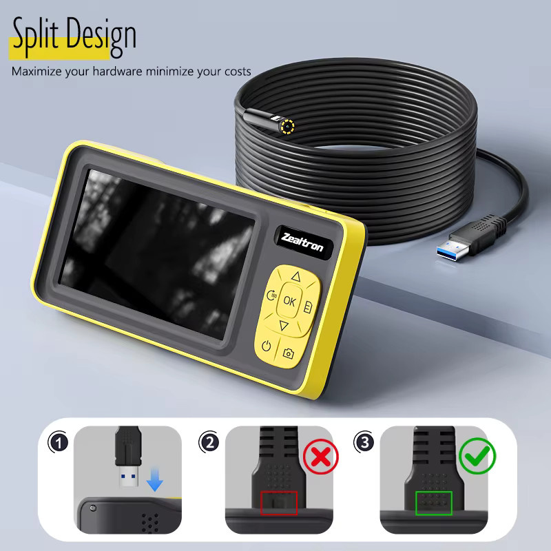 BUMBORN Endoskop mit 4,3 Zoll IPS-Bildschirm, 1080P HD-Kamera und 8mm Autofokus, IP67 wasserdichtes Boreskop zur Inspektion von Autos und Kanalisationen - Bild 3