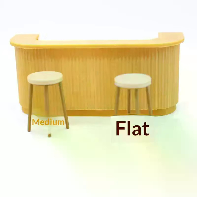 JCTTTY Spielhaus Miniatur Tisch Stuhl Bartheke Szene, 3-teiliges Set, Maßstab 1:12, Kunststoff - Bild 2