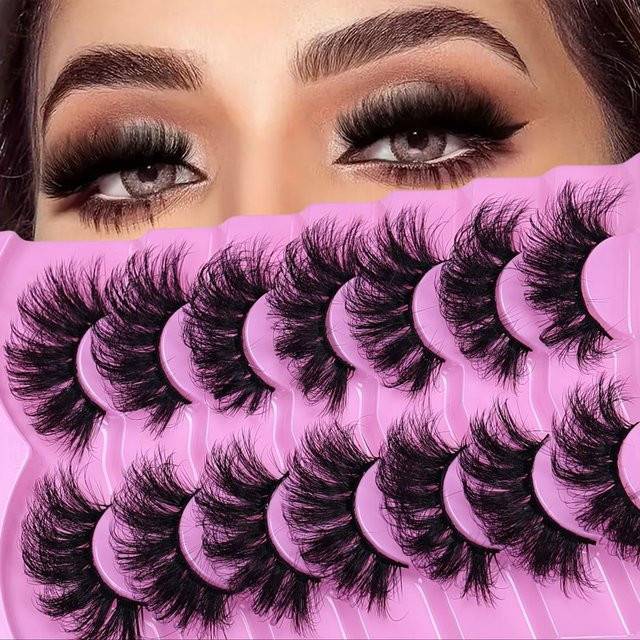 JIEFUXIN Künstliche Wimpern, 7 Paar, natürlich aussehend - Bild 1