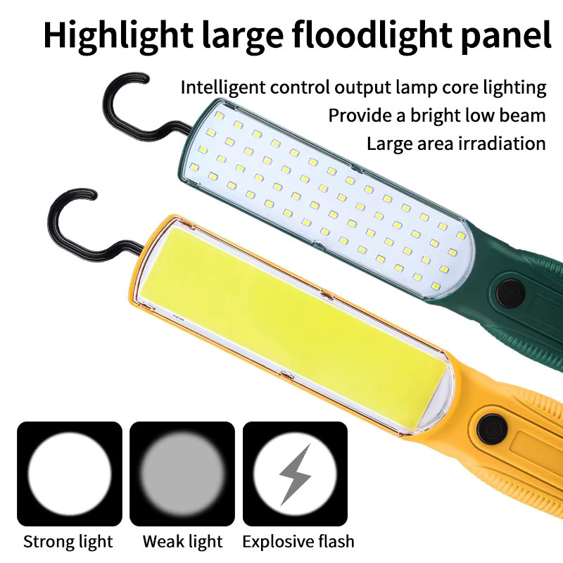 ESMARTER LED COB Arbeitsscheinwerfer mit Magnet und Haken, USB aufladbares tragbares Flutlicht für Camping und Reparatur - Bild 2