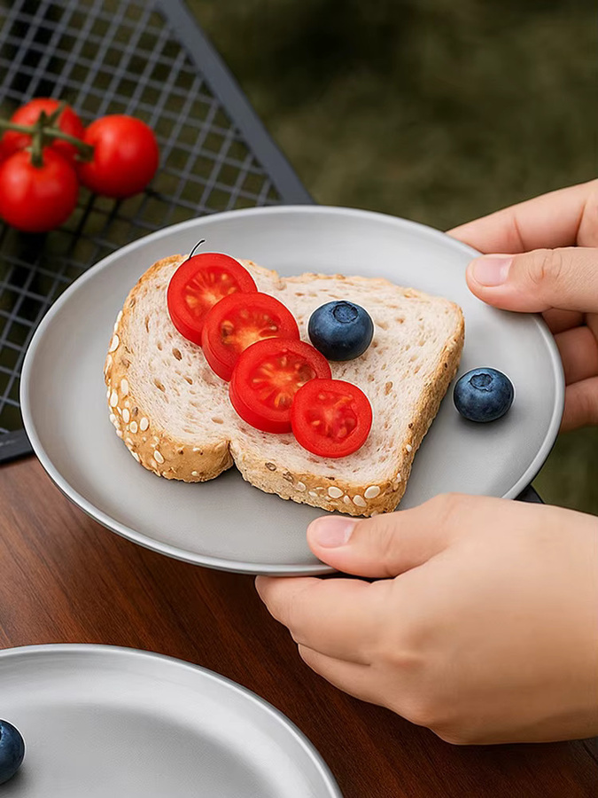 ATUOTIN Titan-behandelte Edelstahlplatte aus Edelstahl 304+ für Outdoor-Picknick und Haushalt, 1,2 kg - Bild 4
