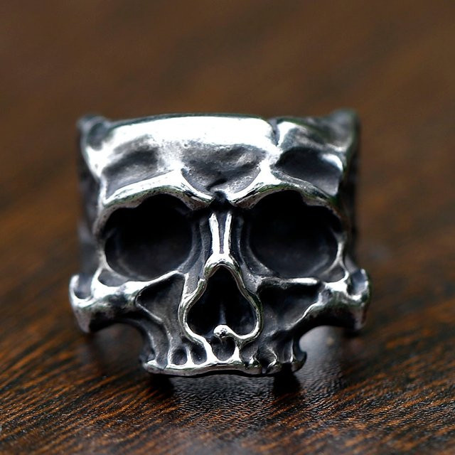 Charming Folk Ring, Totenkopf, Edelstahl, Silber, Herren - Bild 1