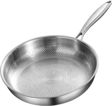 ChicSis Titan-Pfanne mit Glasdeckel, gehämmertes Kochgeschirr in Grau, kratzfest und antihaftbeschichtet für Induktion, Gas und Elektro - Bild 1