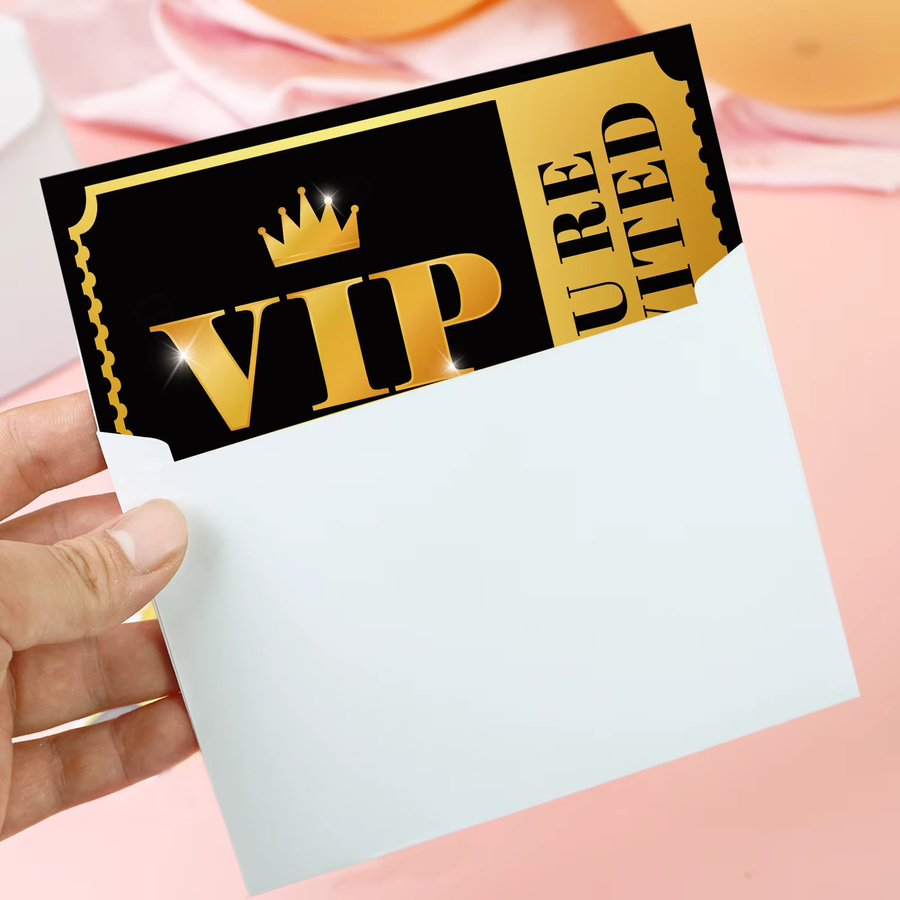 24 VIP-Party-Einladungskarten aus Papier in Gold und Silber für Geburtstagsfeiern - Bild 2