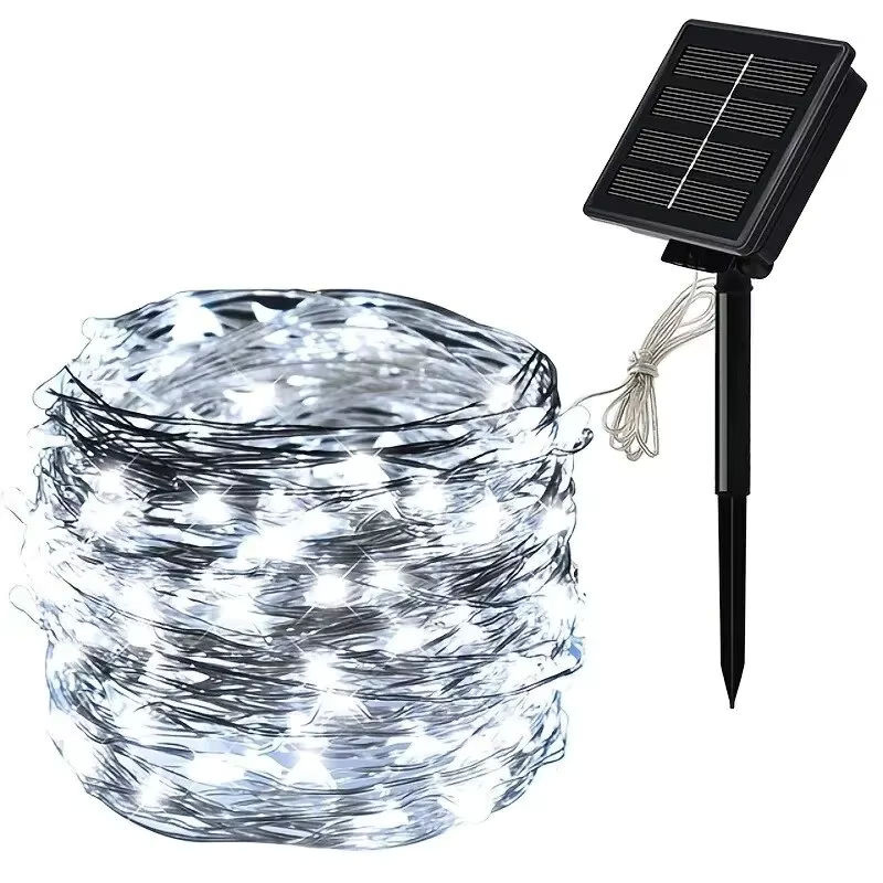 Szaoju Solar-Lichterkette für den Außenbereich mit Kupferdraht in Warmweiß und 8 Modi, wasserdichte Weihnachtsbeleuchtung für den Garten - Bild 7