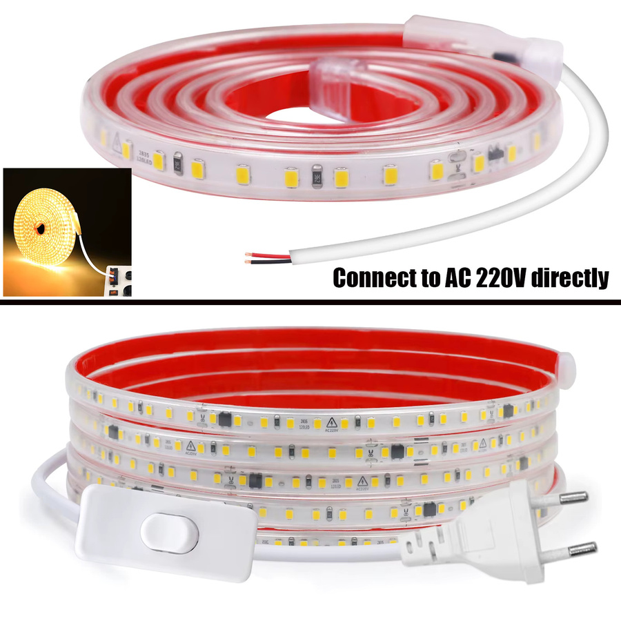 HEGEHE LED-Streifen Wasserdicht AC 220V Selbstklebend mit 120 LEDs/m in Weiß - Bild 3